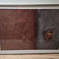 Vtg Original Large Abstract Art Work Signed Framed 1985 36x50"