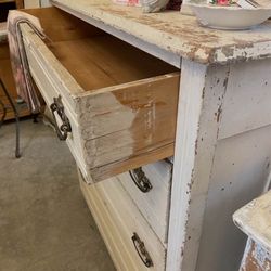 Chippy White Pine Dresser On Castors 