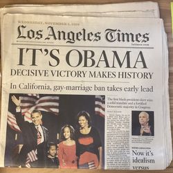 Los Angeles Times November 5, 2008 Issue … “It’s Obama…”