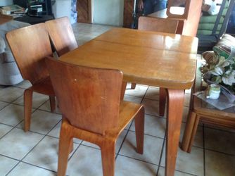 Thaden-Jordan 1940's Mid-Century Birch. Buffet/Side Board with Table & 4 chairs. Extremely well known furniture. Made in Roanoke, Virginia