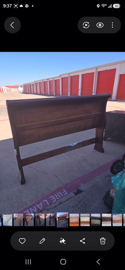 California King Wood Sleigh Bed Headboard and Footboard