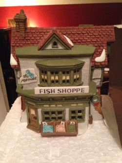 Dickens Village The Mermaid Fish Shoppe Retired