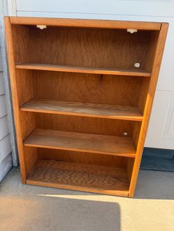 Oak Finish Wooden Bookcase