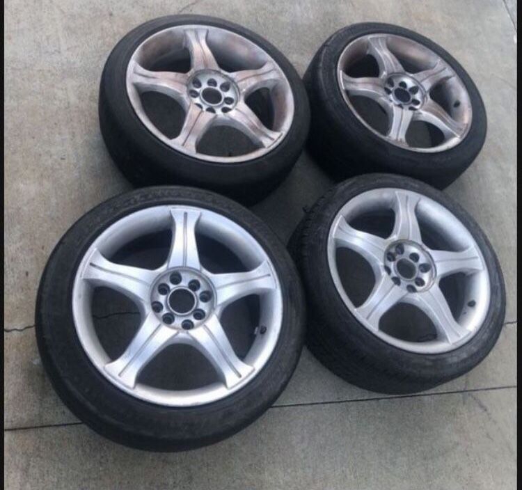 4 X 215/45r17 4x100 4x3.94 4x114.3 4x4.5 Honda Civic Xb Corolla Versa Rims Wheels Tires!!!!
