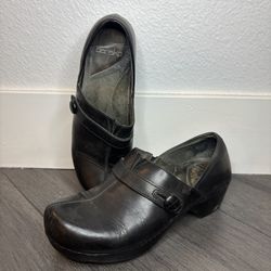 Dansko Solstice Clogs Womens Size 39 Black Leather Slip On Shoes US 8.5/9