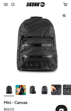 Smell proof Skunk bag-Mini Canvas black backpack 🎒