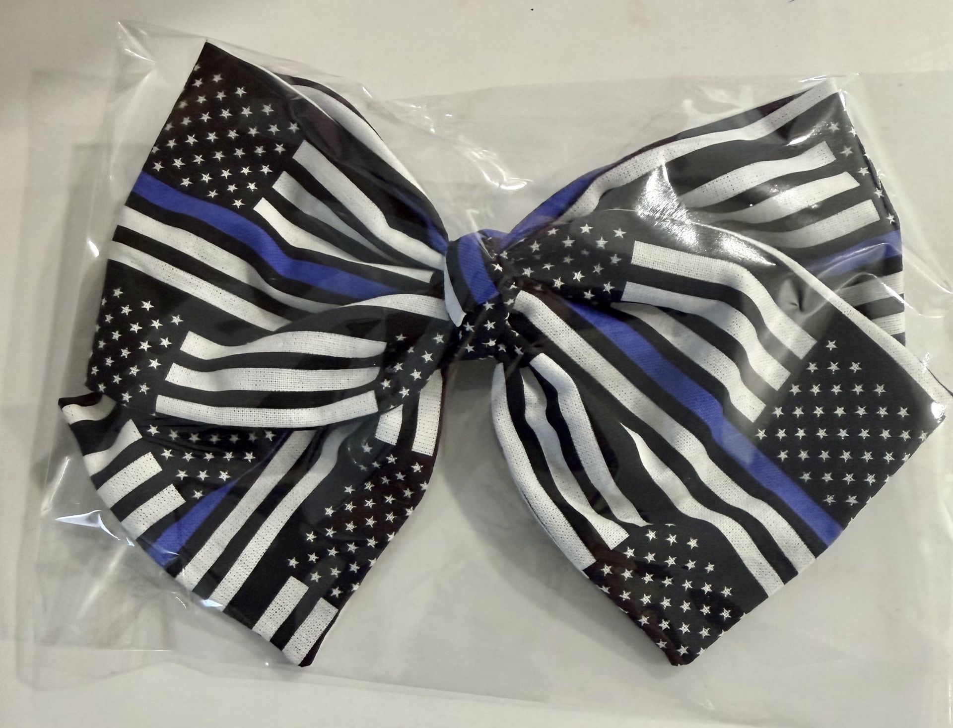 Thin Blue Line Flag Hair Clip Bow Barrette NEW