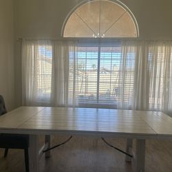 Farm style dining table with extension
