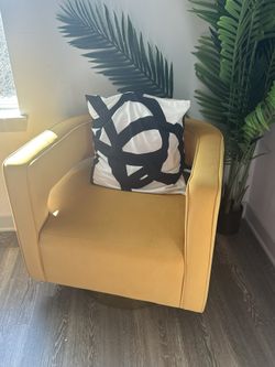 Yellow Accent Swivel Chair