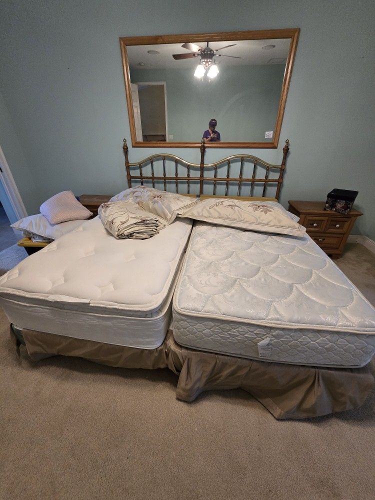 King Size Bed With Frame Headboard And Mattresses