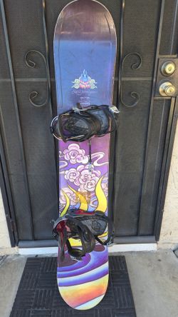 LibTech 151cm snowboard Drake SS Bindings medium red purple