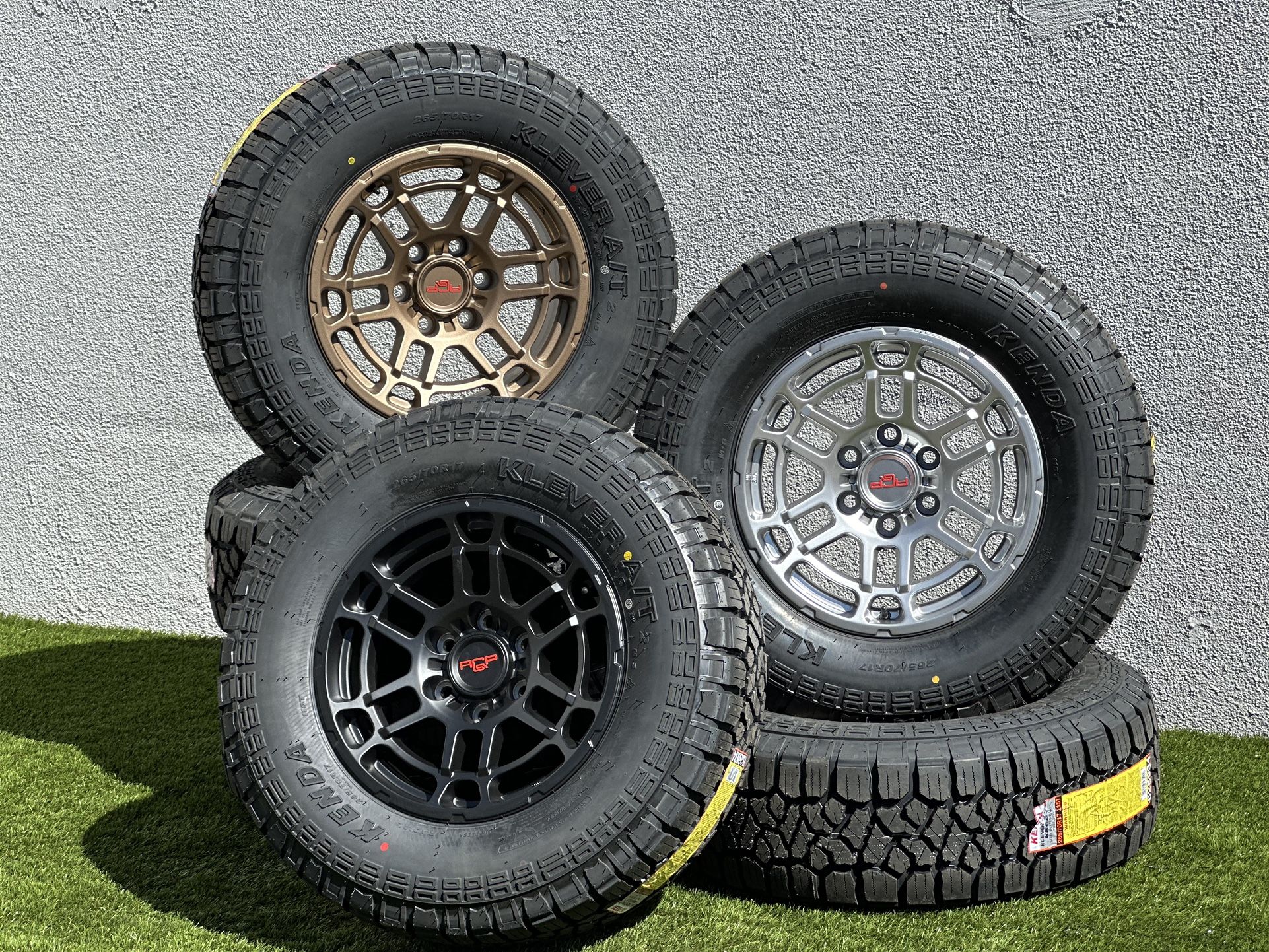 2024 17” TRD Pro Style Rims Toyota Tacoma Wheels 6x5.5 4Runner AT Tires FJ Cruiser Sequoia Tundra