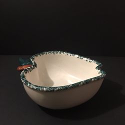 Apple candy dish green rim