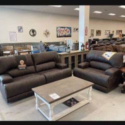 Dark Brown Oversized Power Reclining Sofa And Recliner🫵 Brand New ☄️ Delivery Available 💥