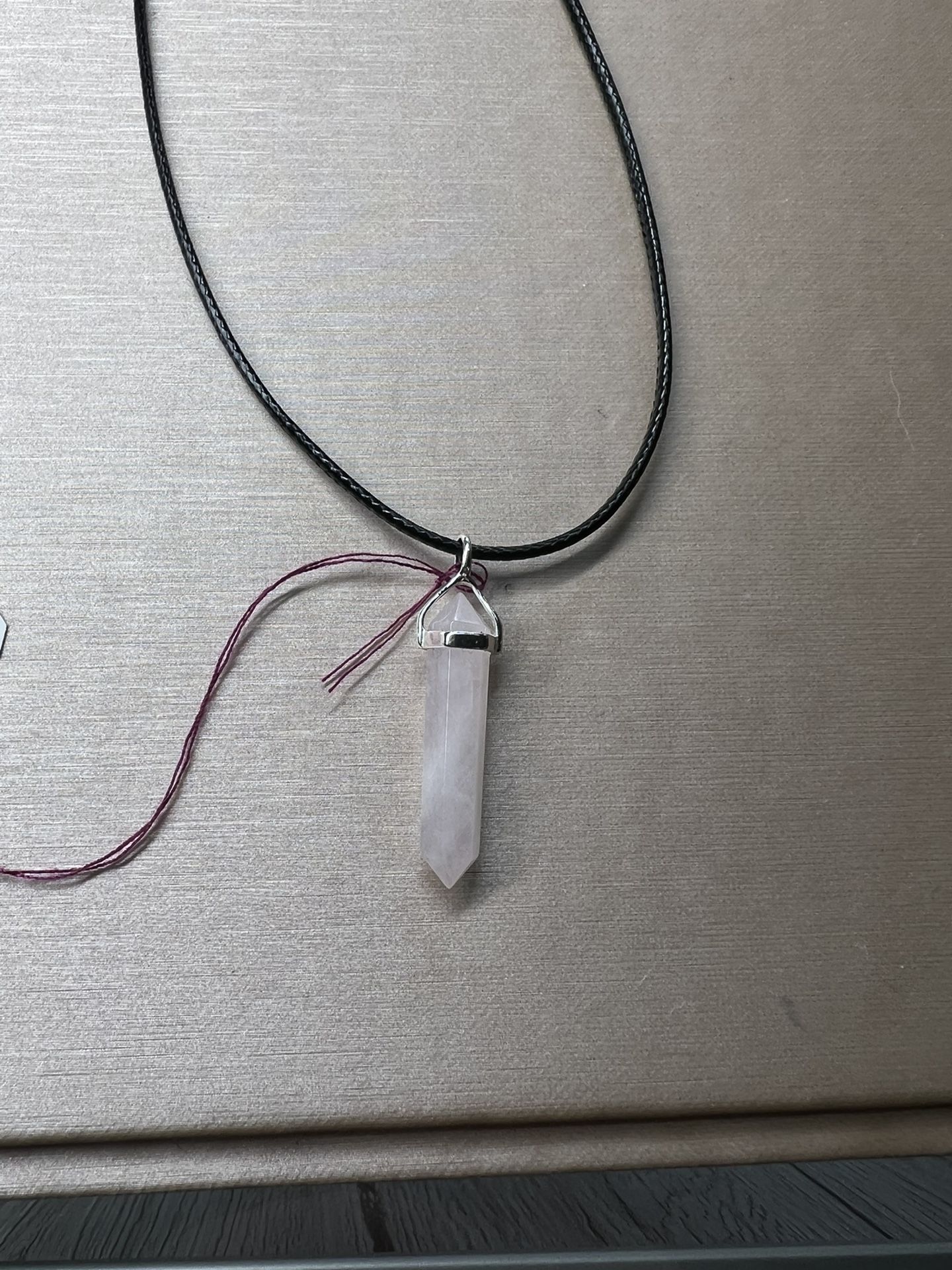 Rose Quartz In Sterling Silver Holder Necklace