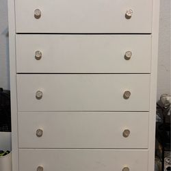5-drawer white dresser