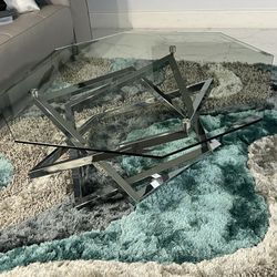 Glass Coffee Table And 1 End Table