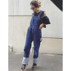 BOBSON Vintage Denim Bib Utility Retro Work Dungarees Straight Leg Jean Overalls