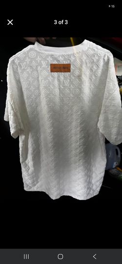 Louis Vuitton White Logo Embossed Short  T-shirt Size Lg