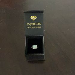 Aquamarine And Silver Ring