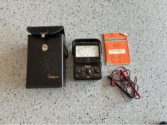 Vintage SIMPSON 260 Series 6/6M Milliameters Multimeter w/Case. Works.Pre Owned.