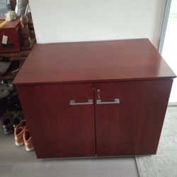 Wooden Cabinet With Locking Doors 