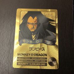 24k Gold Foil Plated One Piece Anime Card