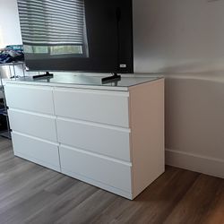 Drawer Double Dresser + Glass Protector 