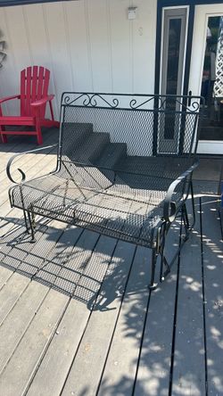 Wrought Iron Loveseat Glider