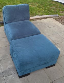 Blue Chair with Ottoman