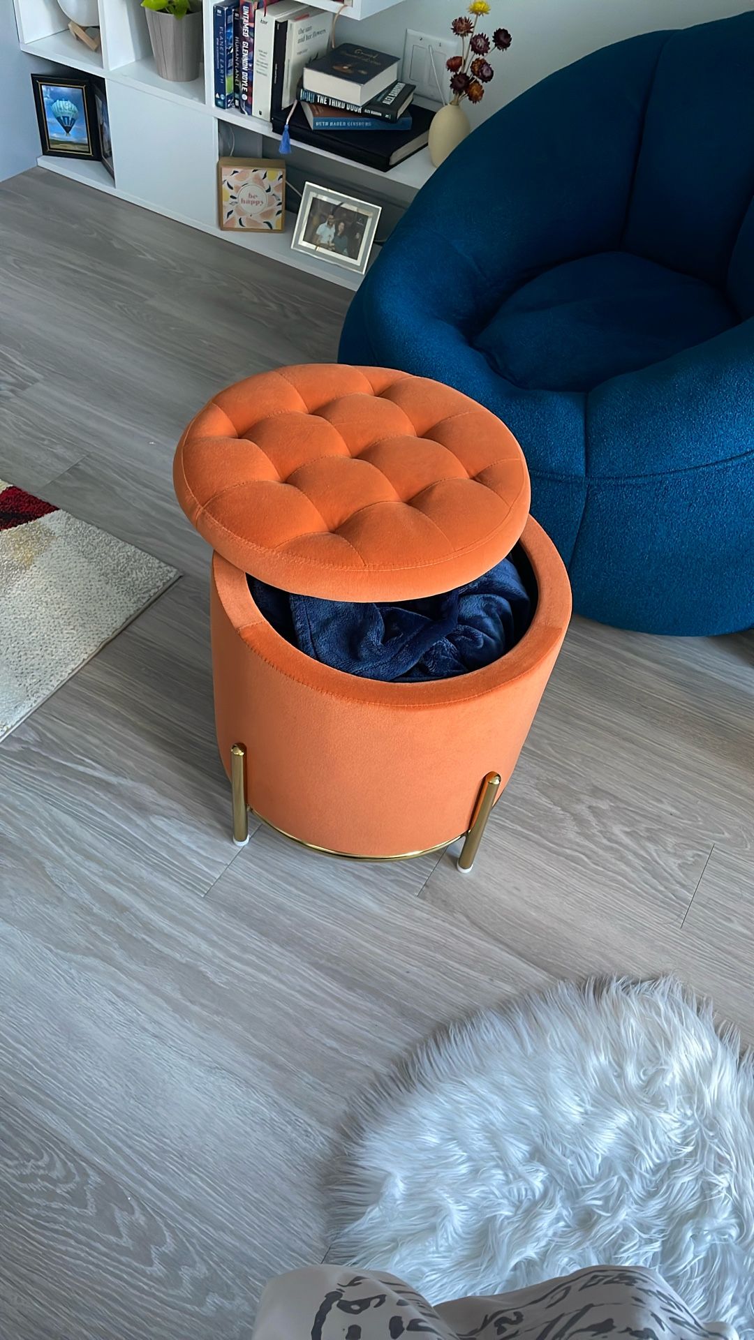 Accent Ottoman / Storage ( Orange )