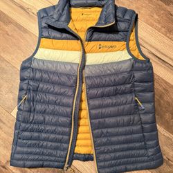 Cotopaxi Fuego Down Vest in the Mineral Blue Stripe colorway
