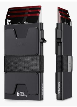 Cartera delgada de aluminio para hombre.