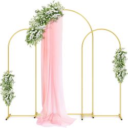 Gold Metal Arch Backdrop Stand Set of 3 (7.2ft & 6.0ft & 6.0ft) #1083