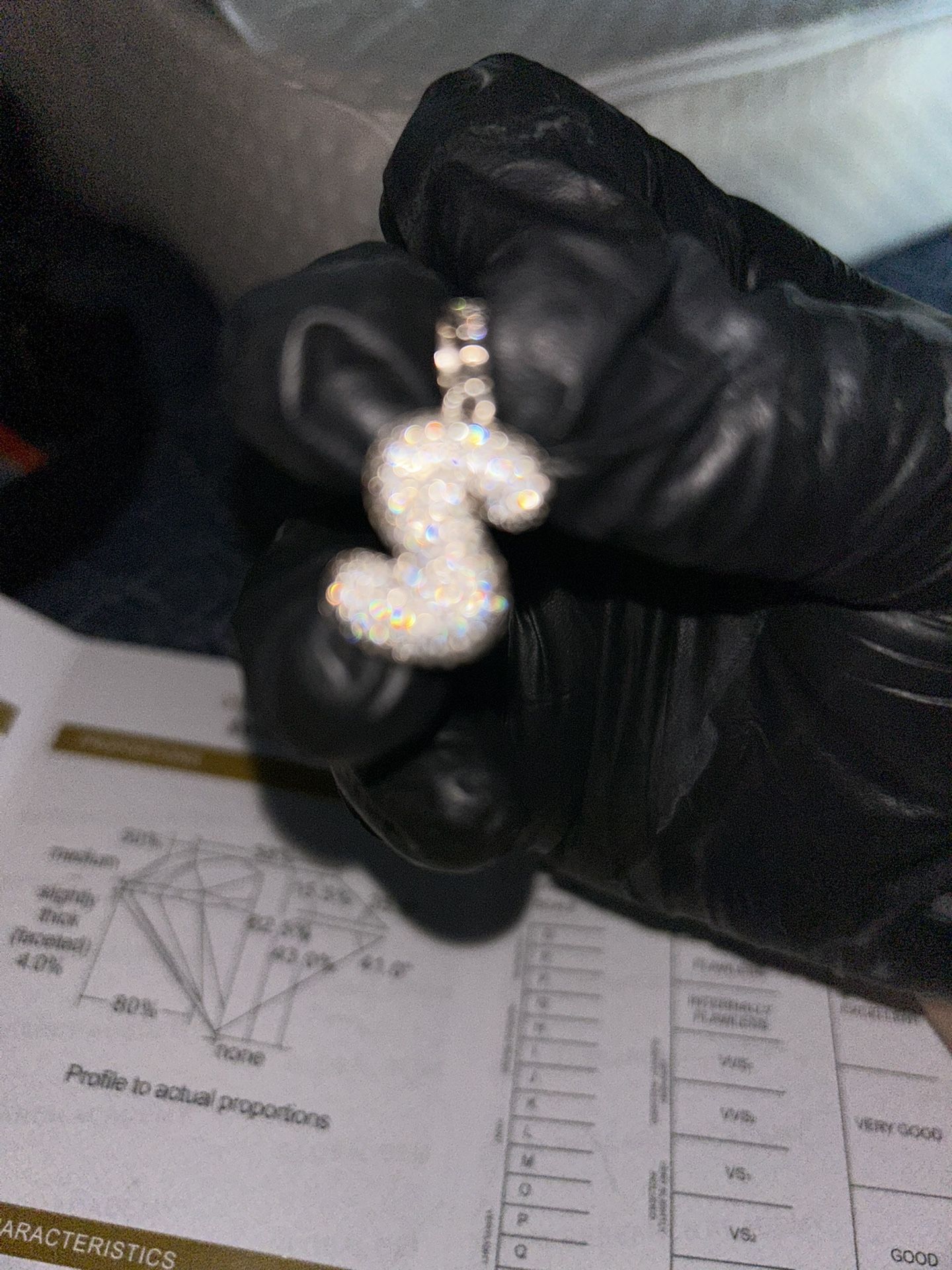 925 Itally Silver VVS Mossanite Pendant Letter S Shines Super Hard 🔥