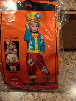 Toddler Clown Costume 3T-4T-NEW-info 👇