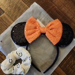 Super Cute Mini Ears With Hair Tie/ New/ $15 Cash Only/ Blue Diamond & Rainbow