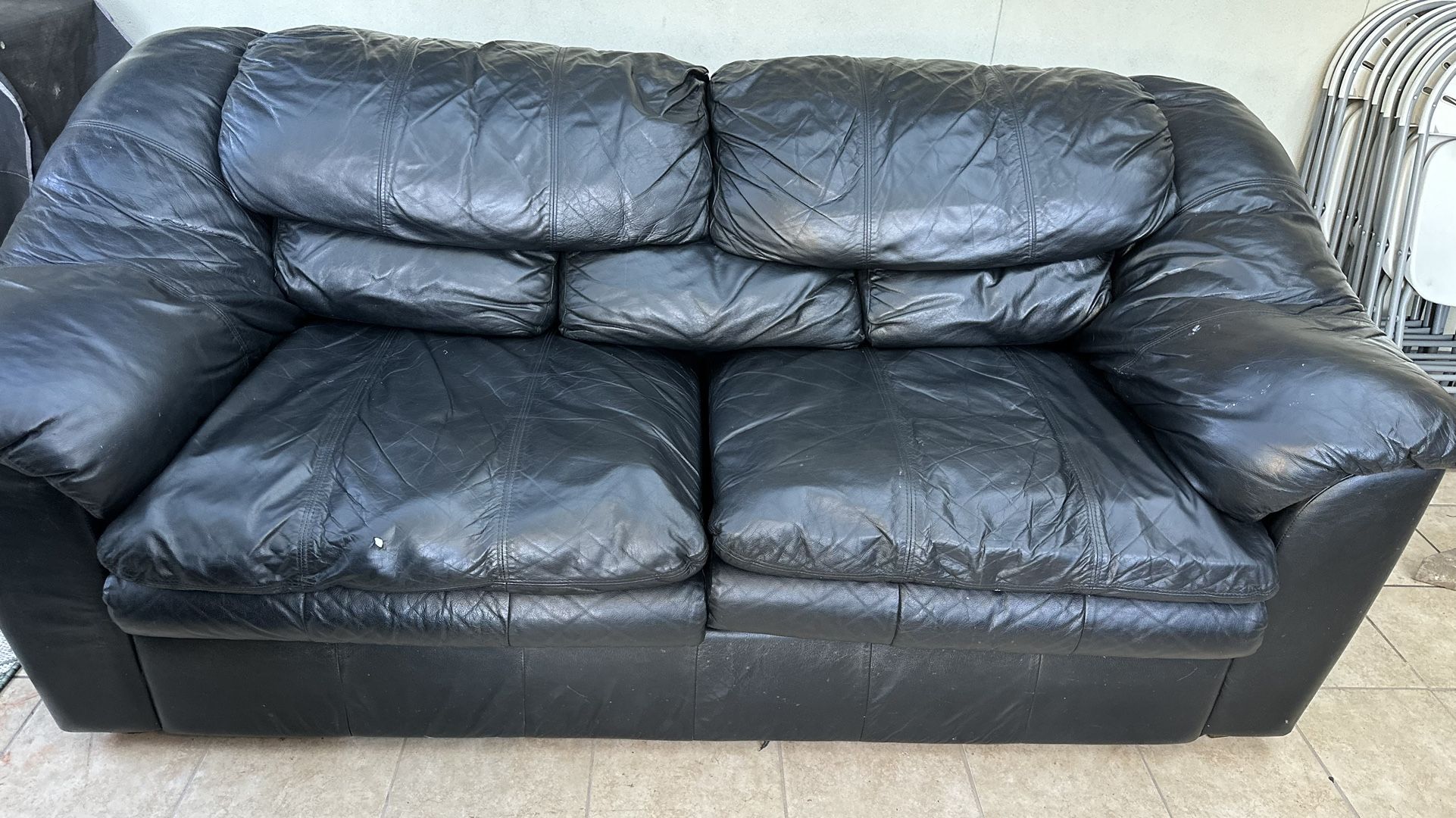 Black Leather Loveseat