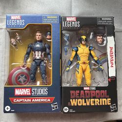 Marvel Legends Series Captain America & Wolverine bundle 6in Avengers Deadpool