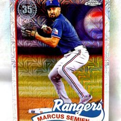 2024 Marcus Semian Topps 35th Anniversary Chrome Mojo Refractor Texas Rangers Baseball Card 