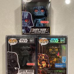 Darth Vader Funko Pop Set *MINT* Target Walmart Exclusive Star Wars 456 with protector 157 Anakin 515
