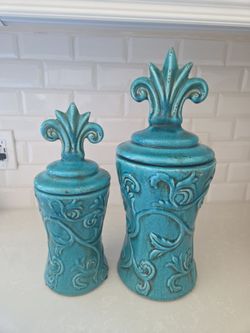 2 Canisters - Turquoise