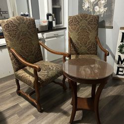 Sillones estilo vintage y mesa | Vintage-Style Armchairs & Glass-Top Table – Beautiful Set