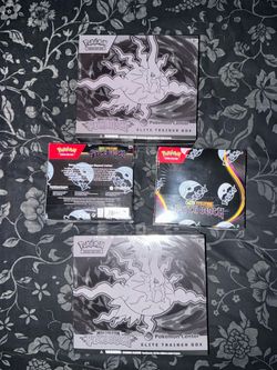 Pokemon Center Pitch Black Booster Box & ETBs Set of 4 New Sealed! 2 of each