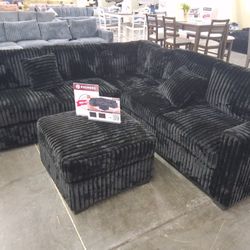 4pcs Sectional Sofa W/ottoman