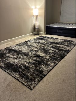 Moving Sale - Large Modern Area Rug (10’ x 6.5’) – Black & Gray