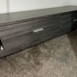 65" Black and Gray TV Stand Sturdy And Modern
