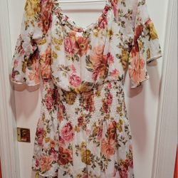 Premier Amour Floral Off The Shoulder Dress