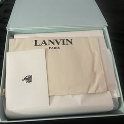 Lanvins CURB SNEAKERS IN LEATHER pale blue