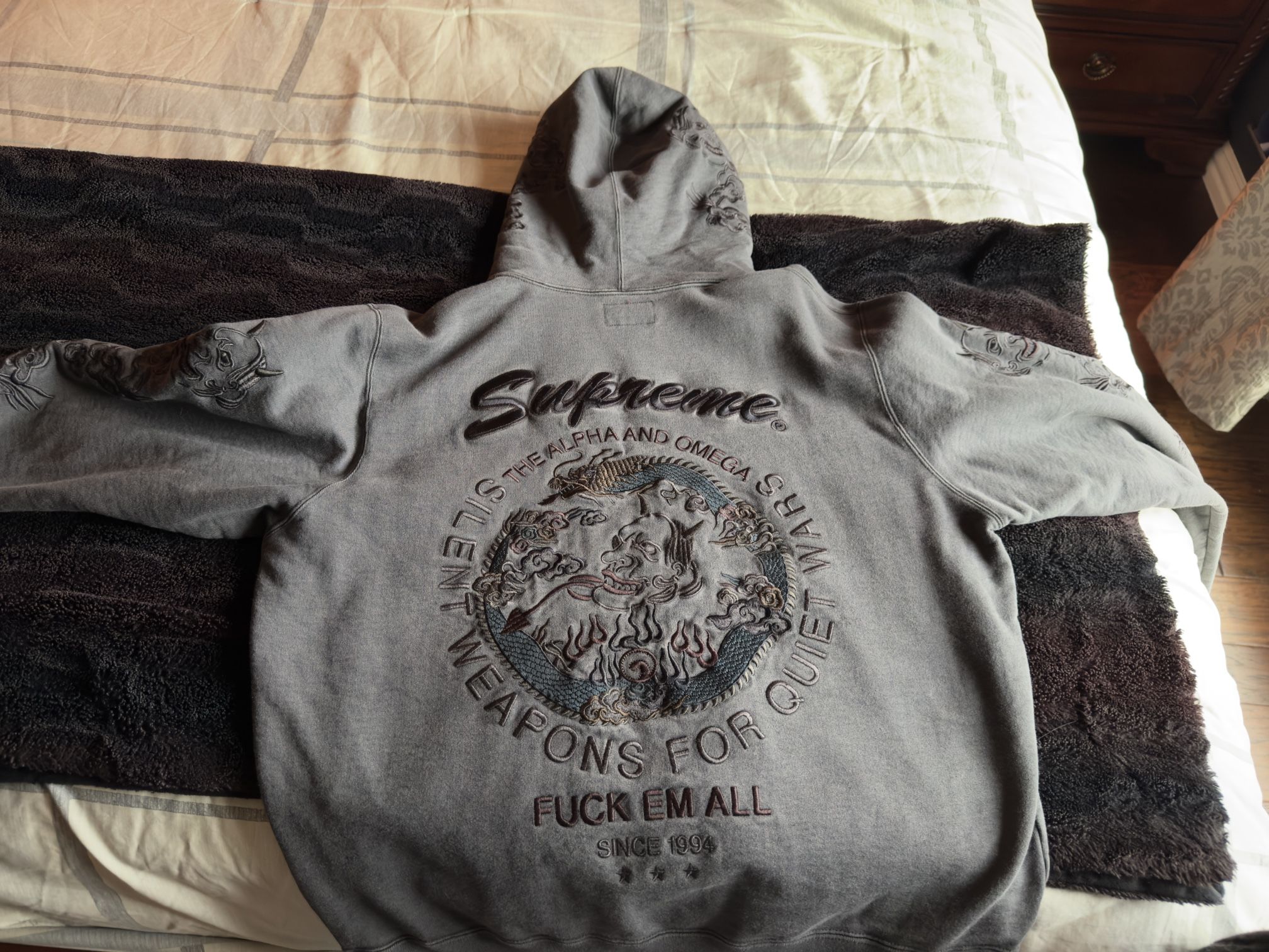 SUPREME Dragon Overdyed Hooded Sweatshirt